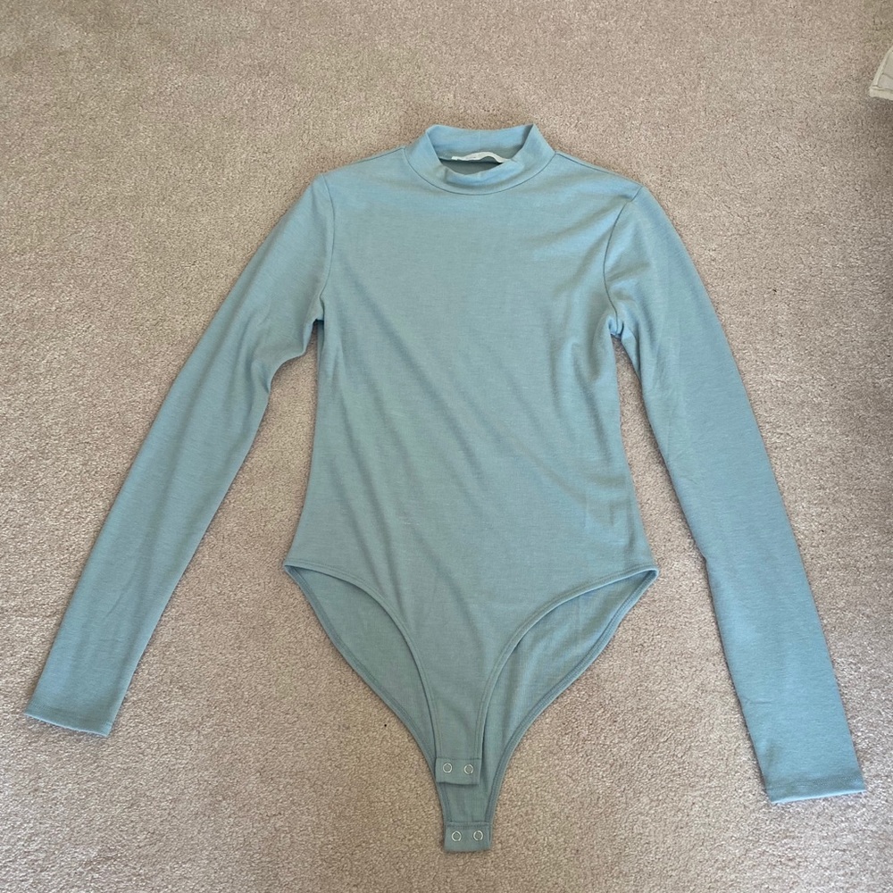 Blue mock neck bodysuit!